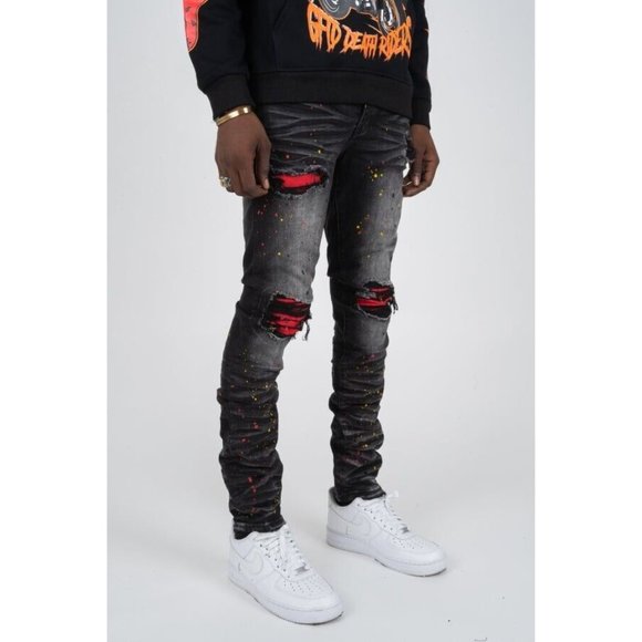 GFTDLA LOS ANGELES Jeans Denim Street Wear BROC BLACK JEANS NWT 36X32 NWT 94.99 - Picture 2 of 11